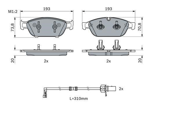 0986494986 Bosch Klocki hamulcowe, zestaw