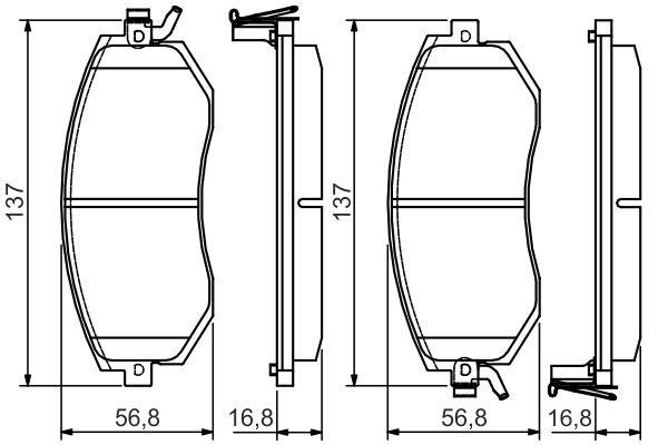 0986495125 Bosch Brake pad set