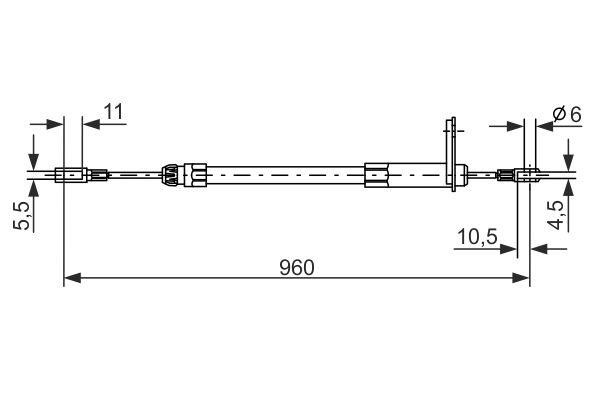 Bosch Parking brake cable left – price 53 PLN