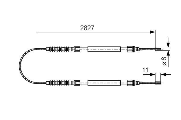 Bosch Handbrake cable – price 68 PLN