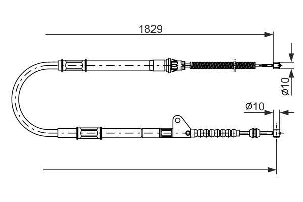 Feststellbremsseil, links Bosch 1 987 477 545