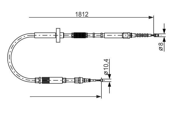 Bosch Handbrake cable – price 92 PLN