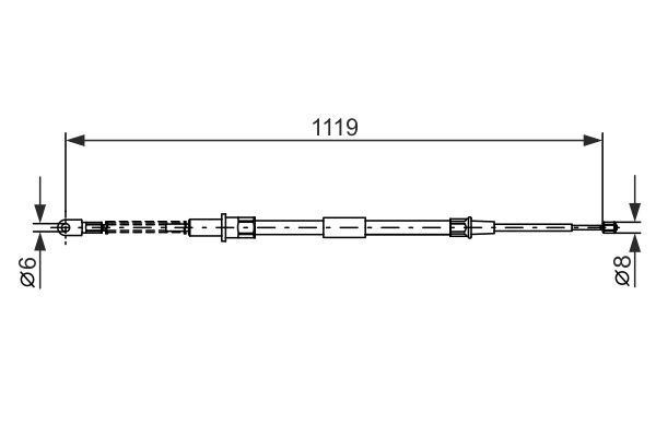 Bosch Parking brake cable, right – price 48 PLN