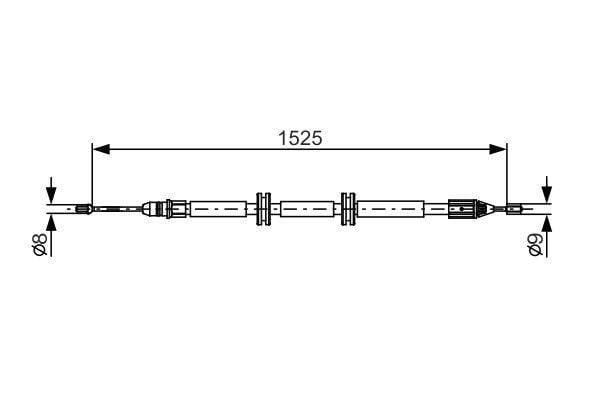 Bremsbowdenzug Renault Kangoo: 1987482142 Bosch Handbremsseil