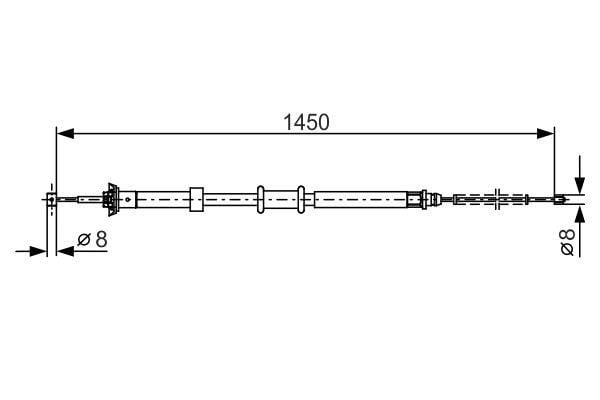 1987482199 Bosch Feststellbremsseil, rechts