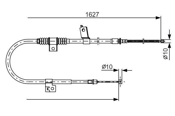 Bremsseil Citroen C-Crosser: 1987482274 Bosch Feststellbremsseil, rechts