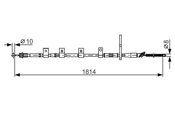 Handbrake cable Bosch 1 987 482 357