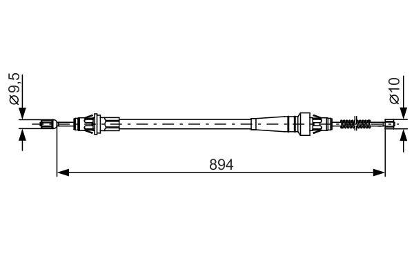 1987482365 Bosch Feststellbremsseil, links