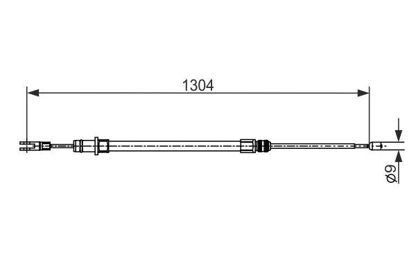 Parking brake cable Porsche: 1987482431 Bosch Handbrake cable