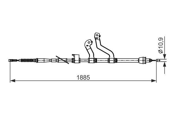 1987482573 Bosch Feststellbremsseil, rechts