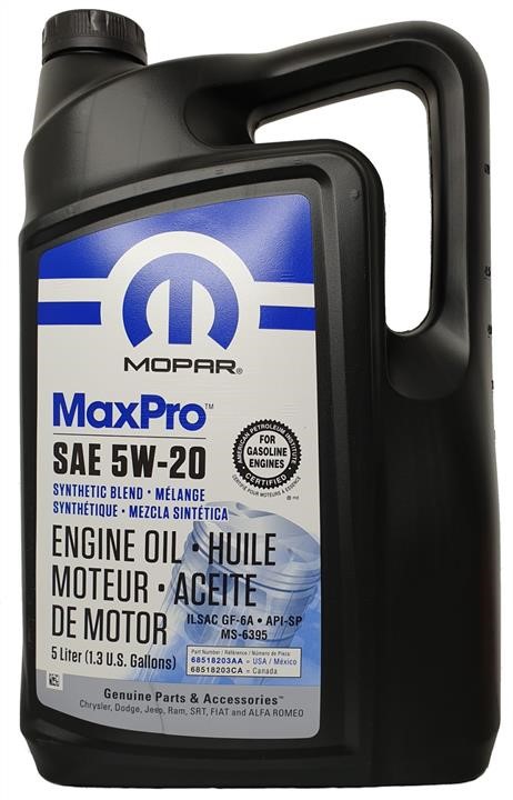 Chrysler/Mopar 68518203AA Engine oil Chrysler/Mopar MaxPro 5W-20, 5L 68518203AA: Buy near me at 2407.PL in Poland at an Affordable price!