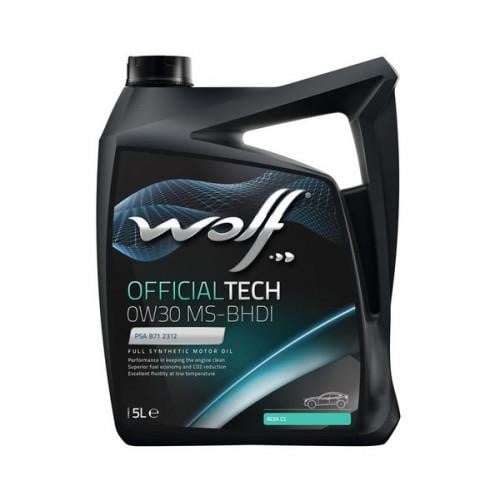 Wolf 8323591 Engine oil Wolf OfficialTech MS-BHDI 0W-30, 5L 8323591: Buy near me in Poland at 2407.PL - Good price!