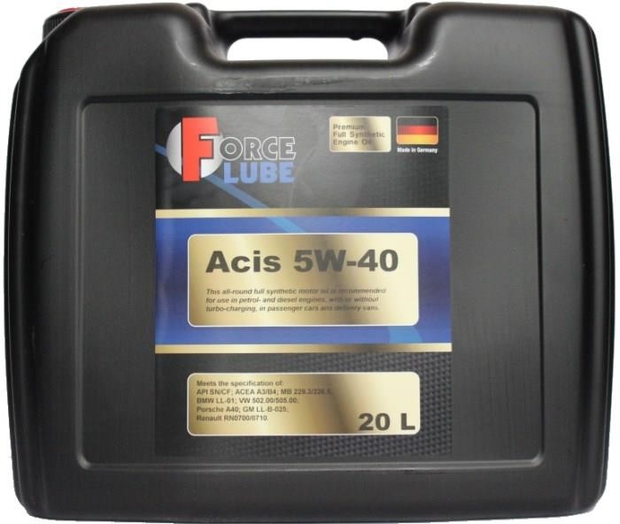 Force lube 162202005 Engine oil Force lube Acis 5W-40, 20L 162202005: Buy near me at 2407.PL in Poland at an Affordable price!