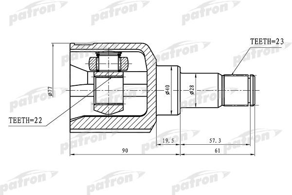 Patron PCV3085 Шарнір рівних кутових швидкостей (ШРКШ) PCV3085: Приваблива ціна - Купити у Польщі на 2407.PL!