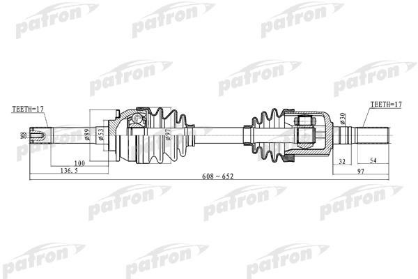 Patron PDS0314 Drive shaft PDS0314: Buy near me at 2407.PL in Poland at an Affordable price!