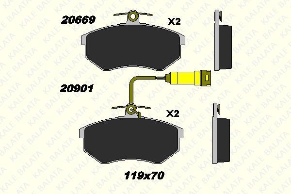 Kale Balata 20669 196 15 Front disc brake pads, set 2066919615: Buy near me in Poland at 2407.PL - Good price!