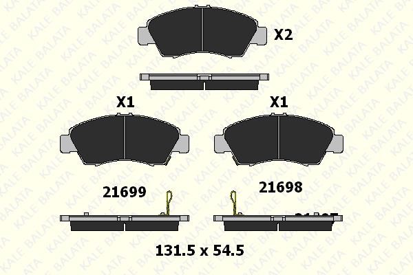 Kale Balata 21697 158 05 Front disc brake pads, set 2169715805: Buy near me in Poland at 2407.PL - Good price!