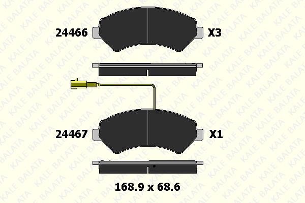 Kale Balata 24466 190 15 Front disc brake pads, set 2446619015: Buy near me in Poland at 2407.PL - Good price!