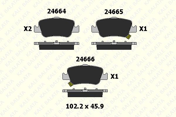 Kale Balata 24664 165 05 Rear disc brake pads, set 2466416505: Buy near me in Poland at 2407.PL - Good price!