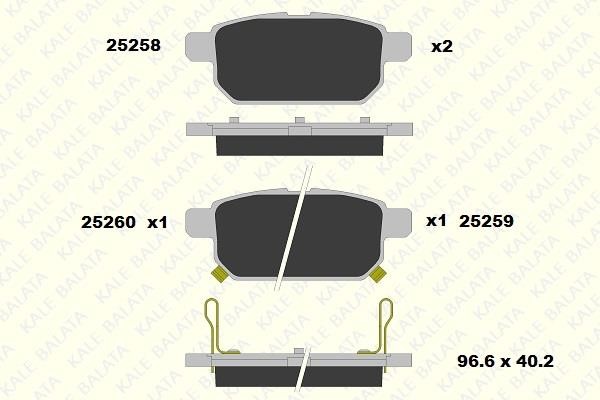 Kale Balata 25258 143 05 Rear disc brake pads, set 2525814305: Buy near me in Poland at 2407.PL - Good price!