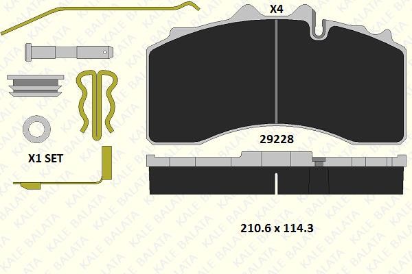Kale Balata 29228 300 14 Rear disc brake pads, set 2922830014: Buy near me in Poland at 2407.PL - Good price!