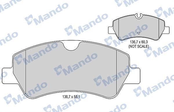 Mando MBF015045 Klocki hamulcowe tylne, komplet MBF015045: Dobra cena w Polsce na 2407.PL - Kup Teraz!
