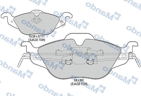 Mando MBF015134 Front disc brake pads, set MBF015134: Buy near me at 2407.PL in Poland at an Affordable price!