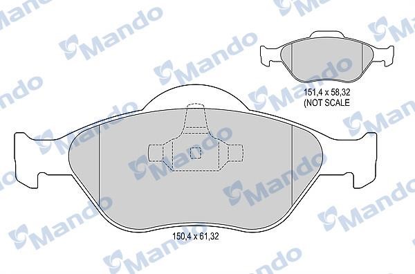 Mando MBF015145 Front disc brake pads, set MBF015145: Buy near me in Poland at 2407.PL - Good price!