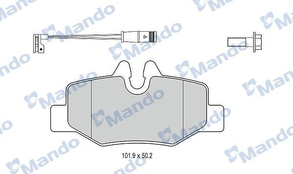 Mando MBF015209 Rear disc brake pads, set MBF015209: Buy near me in Poland at 2407.PL - Good price!