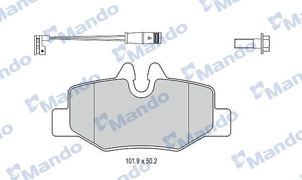 Mando MBF015209 Klocki hamulcowe tylne, komplet MBF015209: Dobra cena w Polsce na 2407.PL - Kup Teraz!