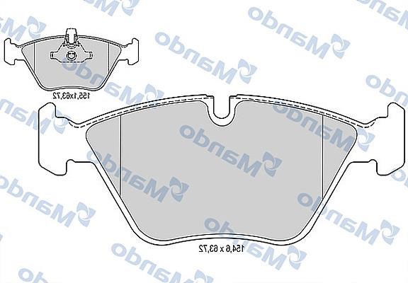Mando MBF015212 Front disc brake pads, set MBF015212: Buy near me in Poland at 2407.PL - Good price!