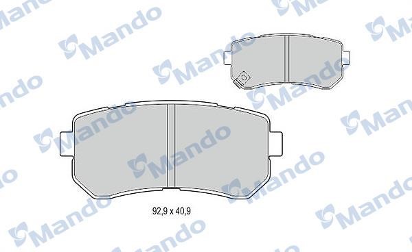 Mando MBF015219 Rear disc brake pads, set MBF015219: Buy near me in Poland at 2407.PL - Good price!