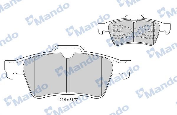 Mando MBF015221 Гальмівні колодки задні, комплект MBF015221: Приваблива ціна - Купити у Польщі на 2407.PL!