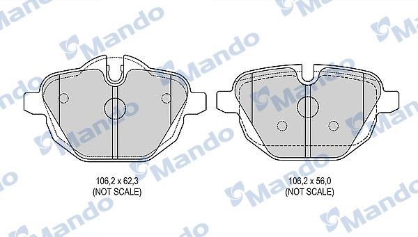 Mando MBF015266 Гальмівні колодки задні, комплект MBF015266: Приваблива ціна - Купити у Польщі на 2407.PL!