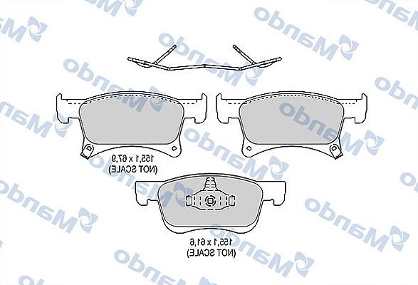 Mando MBF015294 Klocki hamulcowe przód, komplet MBF015294: Dobra cena w Polsce na 2407.PL - Kup Teraz!