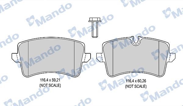 Mando MBF015379 Rear disc brake pads, set MBF015379: Buy near me in Poland at 2407.PL - Good price!