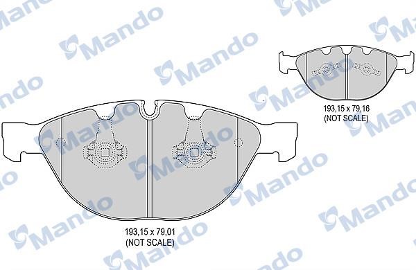 Mando MBF015411 Гальмівні колодки передні, комплект MBF015411: Приваблива ціна - Купити у Польщі на 2407.PL!