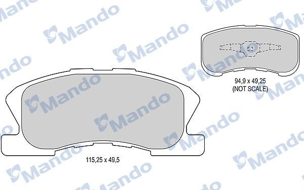 Mando MBF015490 Гальмівні колодки передні, комплект MBF015490: Приваблива ціна - Купити у Польщі на 2407.PL!
