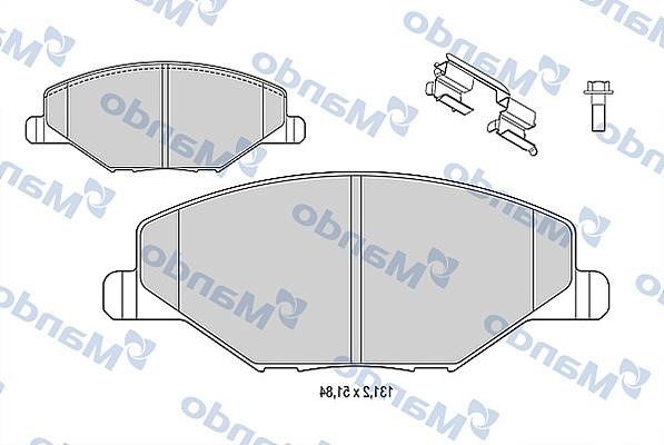 Mando MBF015812 Гальмівні колодки передні, комплект MBF015812: Купити у Польщі - Добра ціна на 2407.PL!