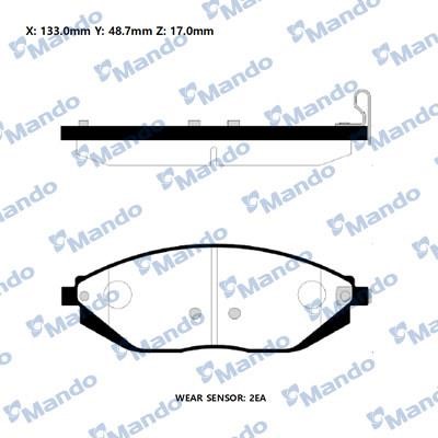 Mando RMPD34NS Front disc brake pads, set RMPD34NS: Buy near me in Poland at 2407.PL - Good price!