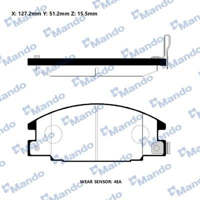 Mando RMPI02NS Front disc brake pads, set RMPI02NS: Buy near me in Poland at 2407.PL - Good price!