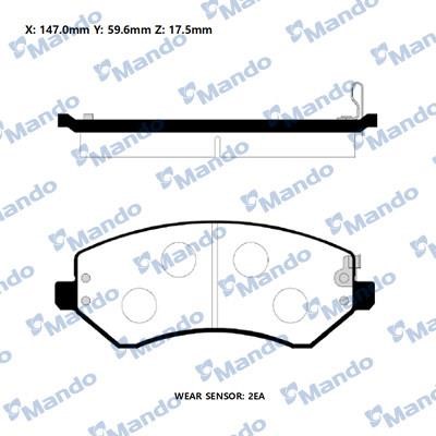 Mando RMPJ01 Front disc brake pads, set RMPJ01: Buy near me at 2407.PL in Poland at an Affordable price!