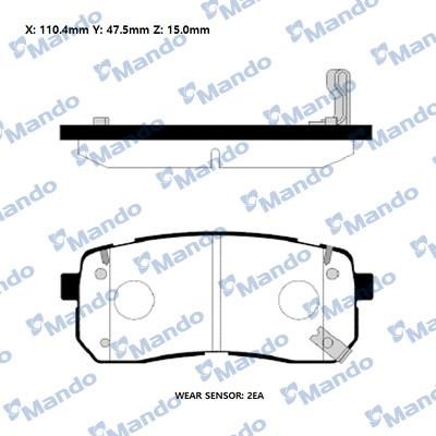 Mando RMPK52 Rear disc brake pads, set RMPK52: Buy near me in Poland at 2407.PL - Good price!