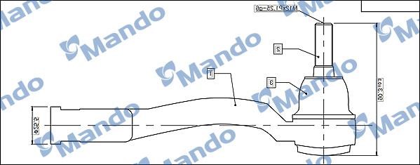 Mando MTG050278 Tie rod end left MTG050278: Buy near me in Poland at 2407.PL - Good price!