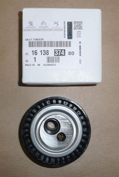 Citroen/Peugeot 16 138 374 80 V-ribbed belt tensioner (drive) roller 1613837480: Buy near me in Poland at 2407.PL - Good price!