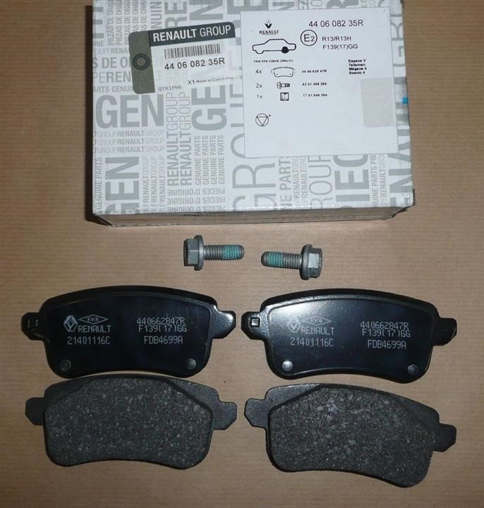 Renault 44 06 082 35R Disc brake pad set 440608235R: Buy near me in Poland at 2407.PL - Good price!