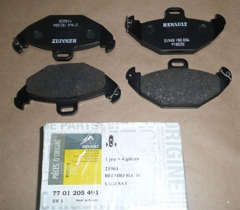 Renault 77 01 205 491 Тормозные колодки дисковые, комплект 7701205491: Отличная цена - Купить в Польше на 2407.PL!