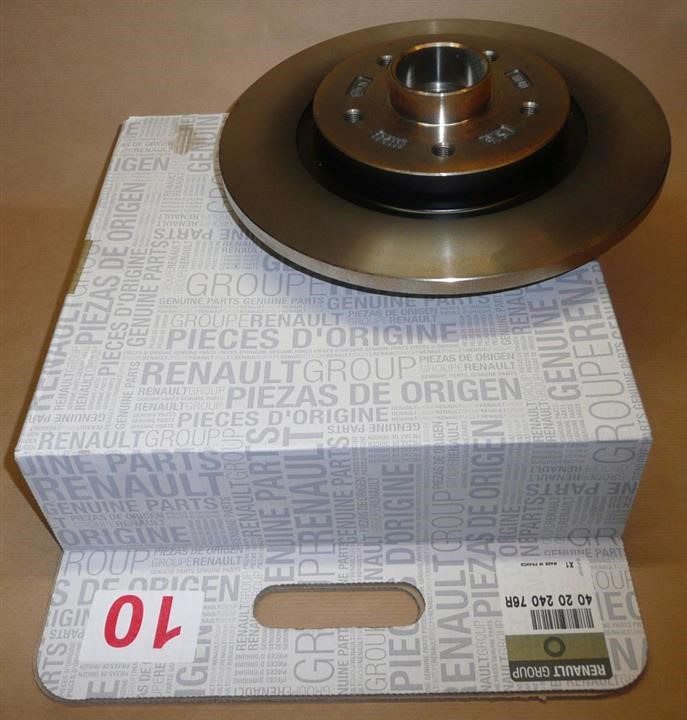 Renault 40 20 240 76R Rear brake disc, non-ventilated 402024076R: Buy near me in Poland at 2407.PL - Good price!