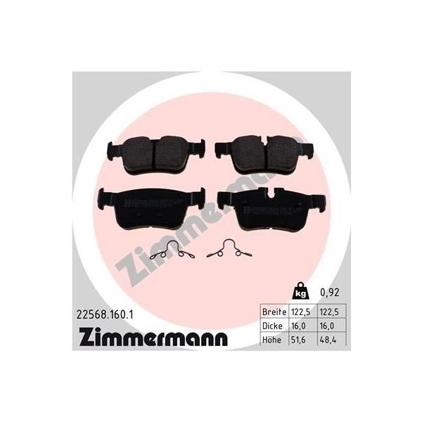 Otto Zimmermann 22568.160.1 Brake Pad Set, disc brake 225681601: Buy near me at 2407.PL in Poland at an Affordable price!