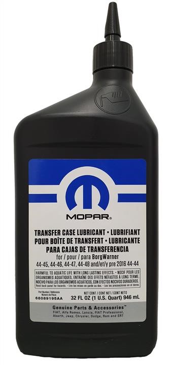 Chrysler/Mopar 68089 195AA Transmission oil Chrysler/Mopar Transfer Case Lubricant for BorgWarner, 0,946L 68089195AA: Buy near me in Poland at 2407.PL - Good price!